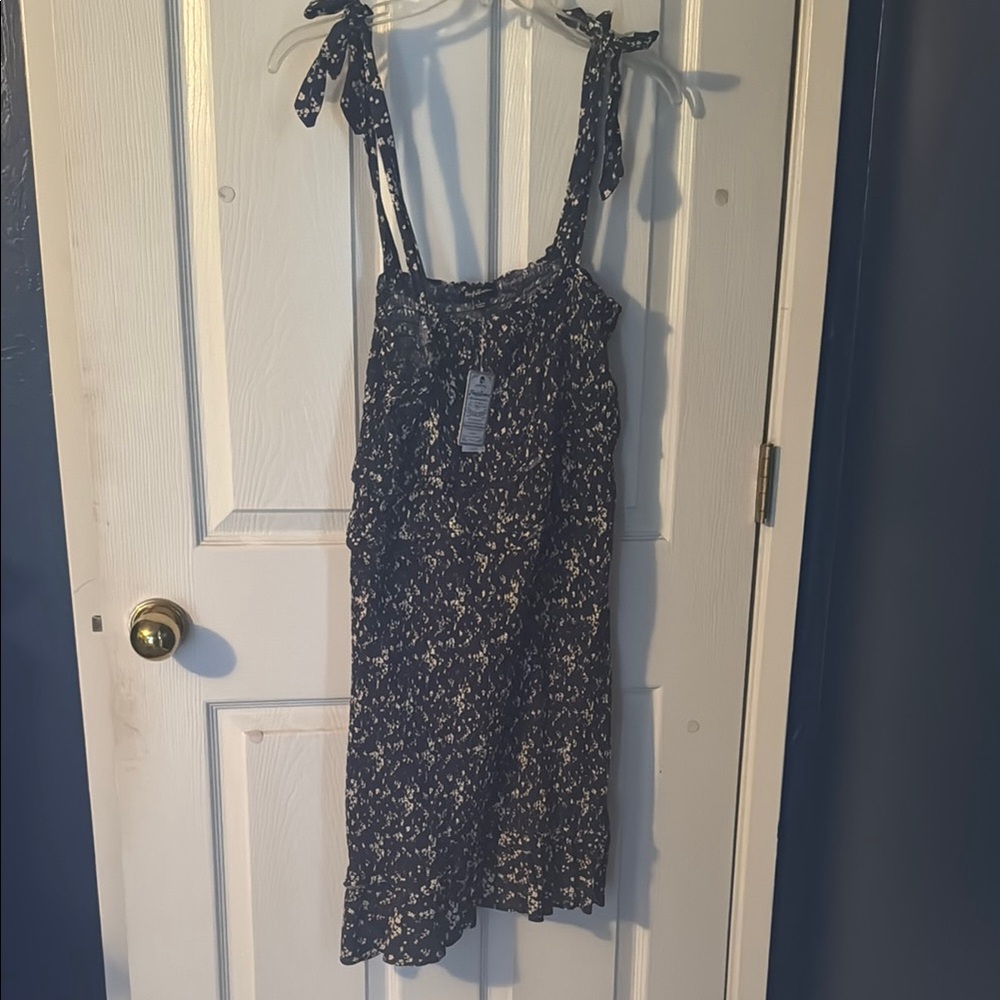 Floral Mini Dress with Tie Straps